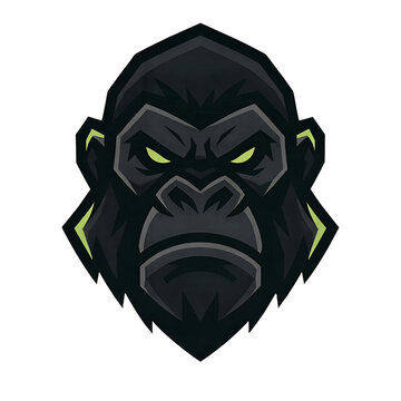 Angry Gorilla Head Mascot Illustration