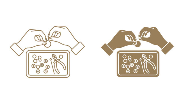 Vector illustration of hands using smart wearable fitness trackers with heart rate and step count displays