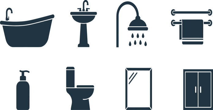 Hiking and camping equipment icon set featuring backpack trekking poles boots compass water bottle map headlamp and tent vector illustration.eps, 