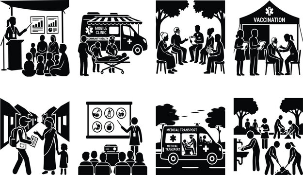 Hiking and camping equipment icon set featuring backpack trekking poles boots compass water bottle map headlamp and tent vector illustration.eps, 