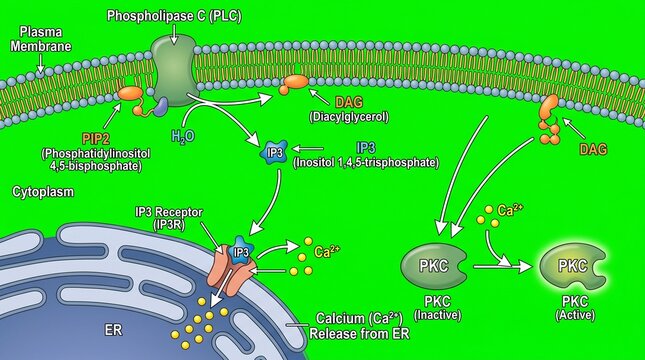 Phosphoinositide Signaling Pathway &ndash; PLC, DAG, IP3, and Calcium Regulation