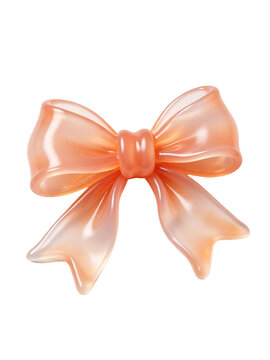 Two Texture Orange Bow Decor Elements Separate White Base DIY Handmade Ornament product mockup photo E-commerce marketing poster Background shooting scene