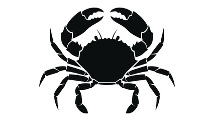 Crab silhouette stands isolated against a clean white background. © sajida