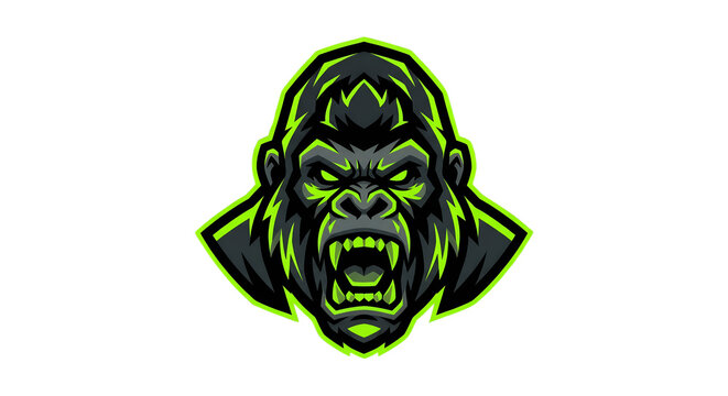 Roaring Gorilla Head Mascot Vector