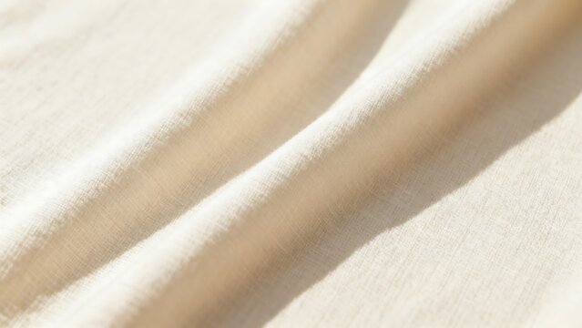 Abstract Cream Cloth Background with Gentle Wrinkles and Organic Texture