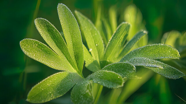 lovage. Fresh green lovage leaves glistening with morning dew. gardening catalogs, home-decor guides, designed for home decor and floral branding, used by recruiters.
