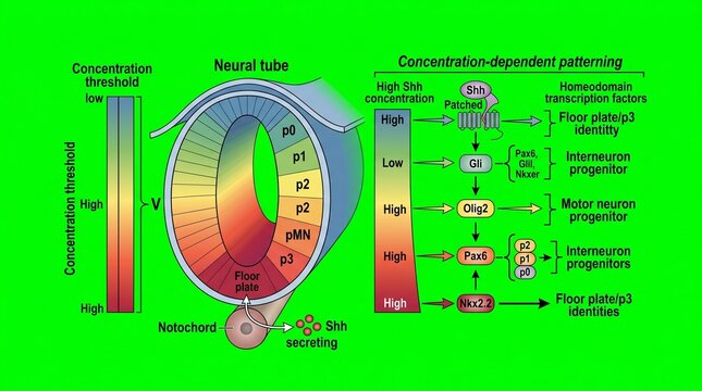 Sonic hedgehog morphogen gradient diagram in biology