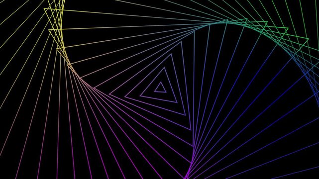 Multicolor geometric triangle pattern abstract digital line art perfect for vibrant backgrounds, packaging design, and modern digital art projects.