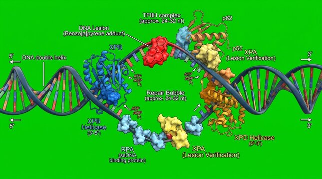 CRISPR-Cas9 Gene Editing Complex Illustration