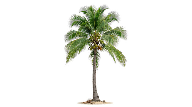 Coconut palm tree on transparent background
