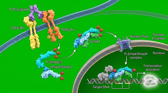 TGF-&beta; signaling pathway with Smad2 3 phosphorylation process
