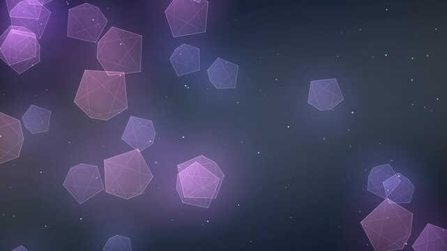 Abstract Purple Pentagonal Bokeh Light Particles Background