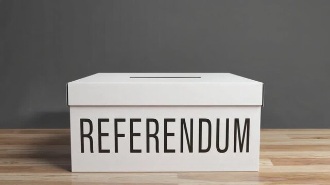 Voting ballot box for a referendum.