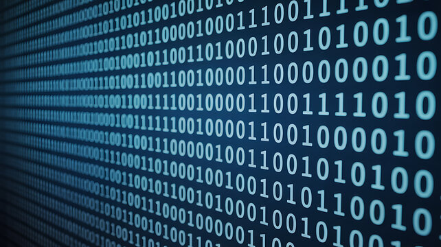 Digital binary code background data stream with technology computer background programming software information security internet communication processing