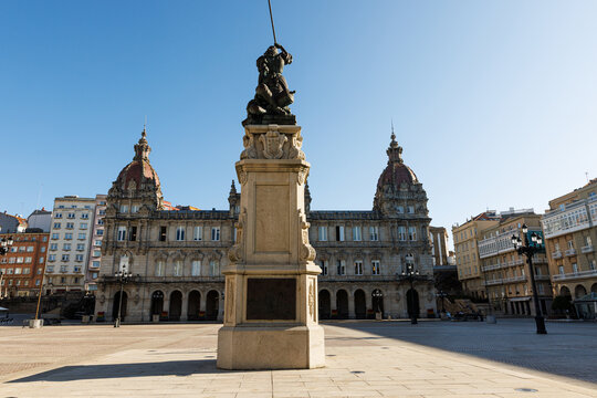 City Hall in the Maria Pita Square in La Coru&ntilde;a, Spain.