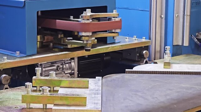 Automatic Belt Grinding and Deburring Machine Operating in Industrial Manufacturing Plant