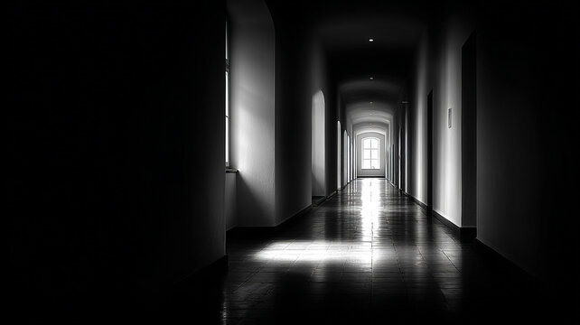 corner of wall barely visible with subtle light revealing geometry, black and white photography