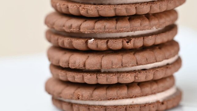 video of a chocolate sandwich cookie