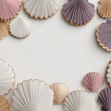 Seashell frame background with copy space