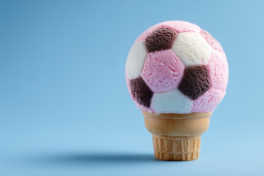 Soccer ball shaped ice cream cone