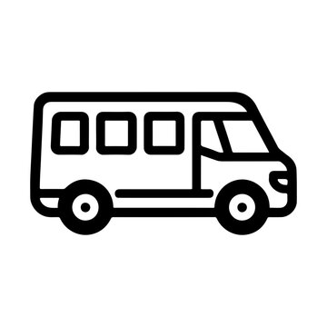 Passenger mini bus icon for public transport and group travel services
