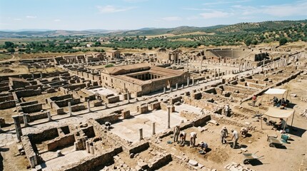 Obraz premium Ancient Ruins Landscape Archaeological Site.