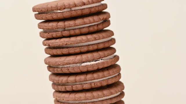 video of a chocolate sandwich cookie