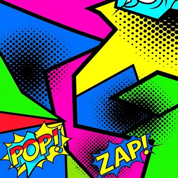 Vibrant retro comic book style explosion background design.