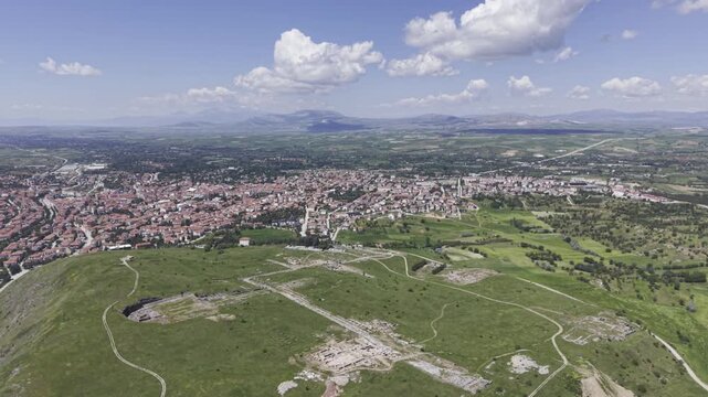 Cinematic Drone Video of Pisidia Antiocheia Ancient City Near Yalvac in Isparta, Turkey