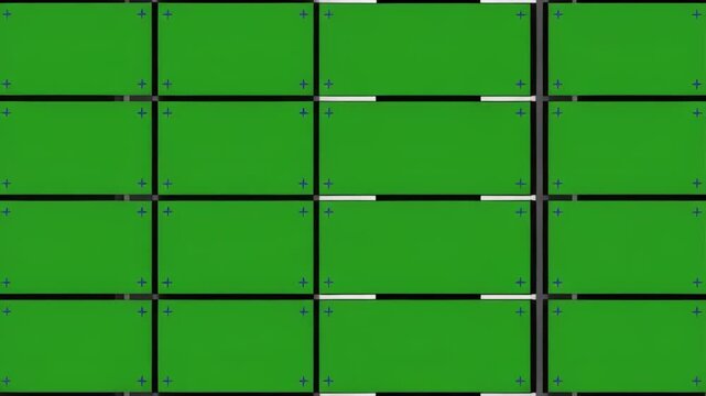 Green Rectangles Forming Digital Abstract Background with Subtle Motion