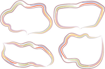 Fototapeta premium multicolor speech bubbles hand drawn creative abstract shapes