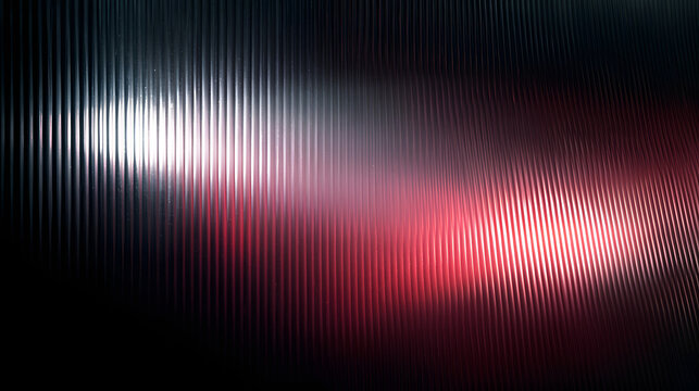 Dark-ribbed glass background with red and white light glow