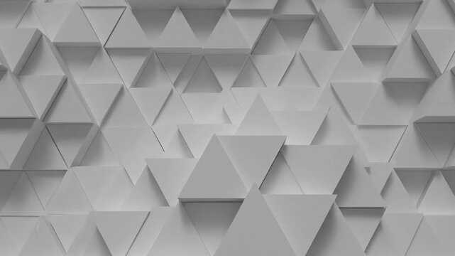 A geometric pattern of white triangles with soft shadows