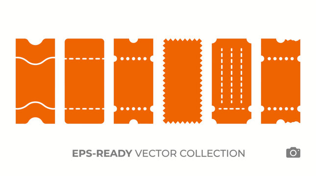 Vector illustration of various ticket designs in a collection for graphic use
