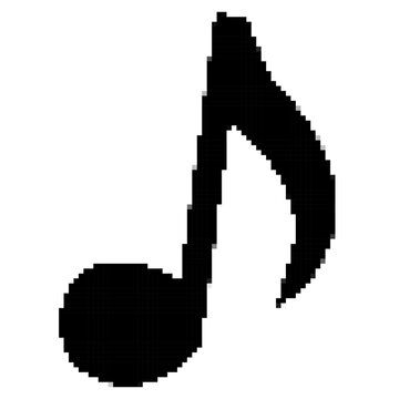 Pixelated Black Musical Note Icon