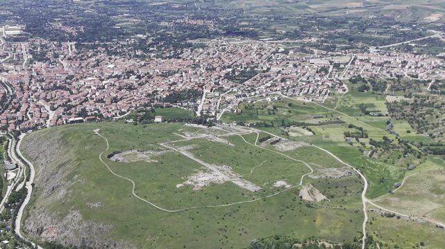 Cinematic Drone Video of Pisidia Antiocheia Ancient City Near Yalvac in Isparta, Turkey