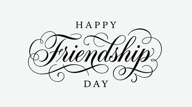 Elegant cursive friendship day greeting design