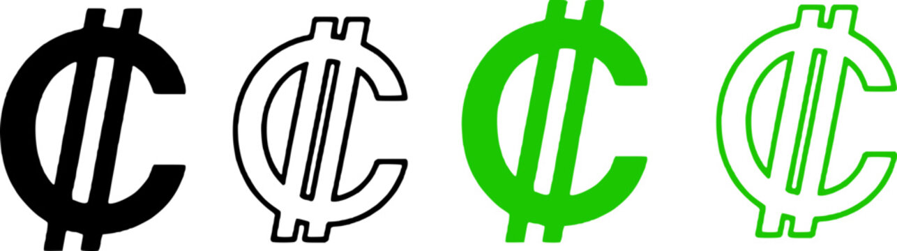 CRC Currency Symbol Line Icon Vector