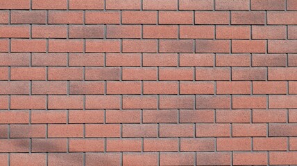 Fototapeta premium A red brick wall with smooth horizontal masonry. The surface of the blocks is rough and grainy. The shades range from terracotta to dark brown, with dark gray cement joints between the blocks.
