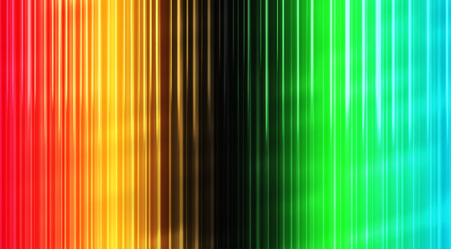 Vertical gradient background, with parallel light, streaks transitioning from, red and orange, to black, green, and cyan blue tones