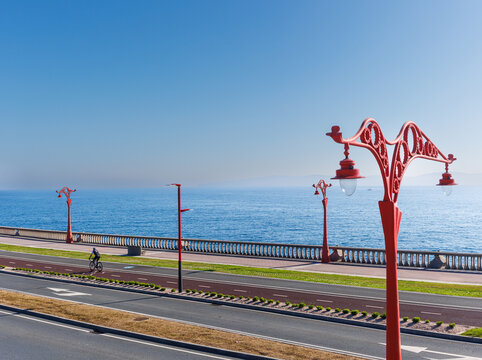 La Coruna red streetlights, Galicia