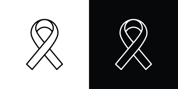 Cancer ribbon icon vector mark for web