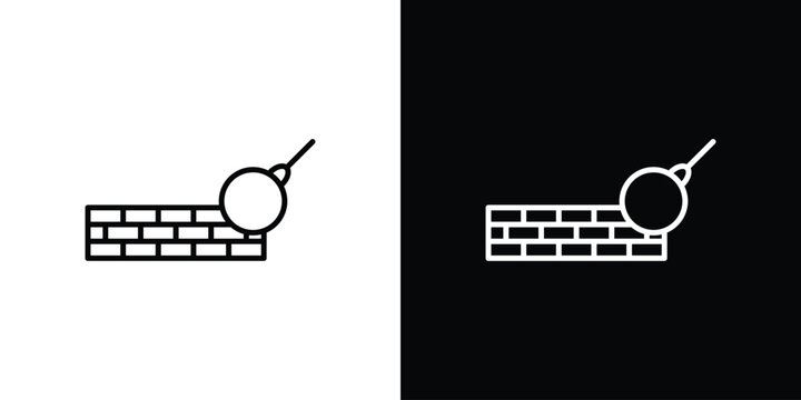 Demolition icon vector mark for web