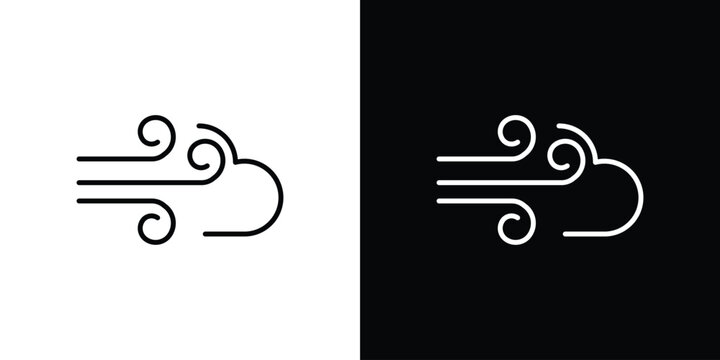 Wind clouds icon vector mark for web