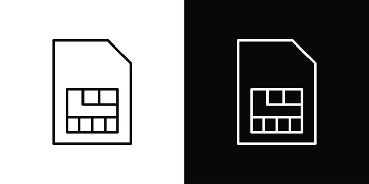 Sim card icon vector mark for web