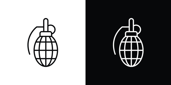 Hand grenade icon vector mark for web