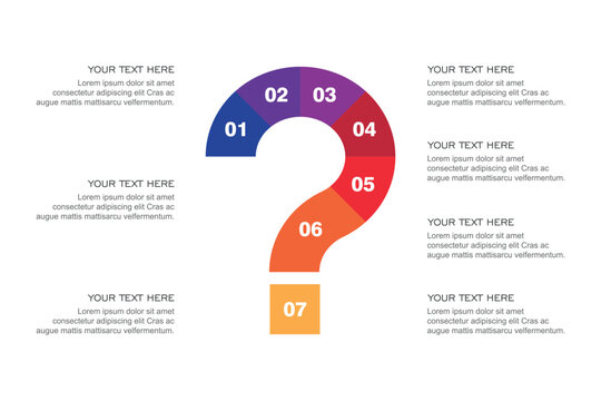 Question mark Infographic template for business, education, web design, banners, brochures, flyers, diagram, workflow, timeline. Vector illustration. 
