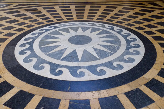 Circular Geometric Floor Pattern Detail
