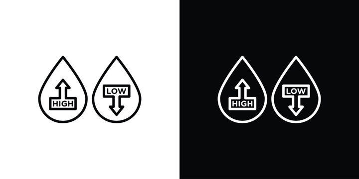 Low and high cholesterol icon vector mark for web