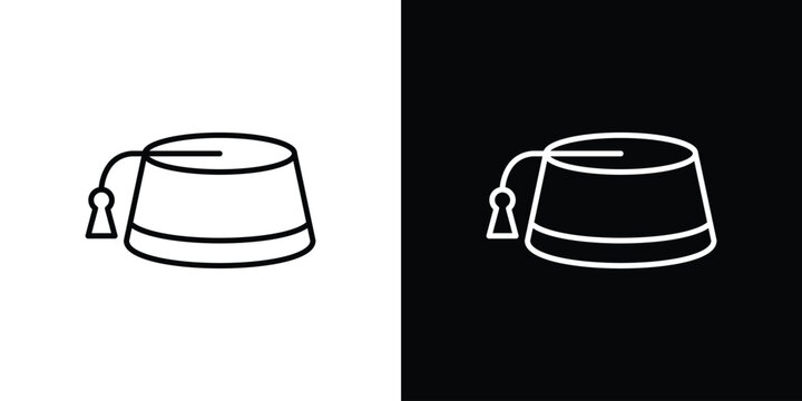 Fez hat icon vector mark for web